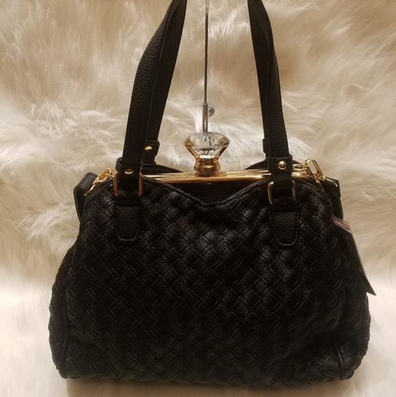 COPY - BLACK AFRAME RHINESTONE DESIGN HANDBAG - Picture 4 of 8